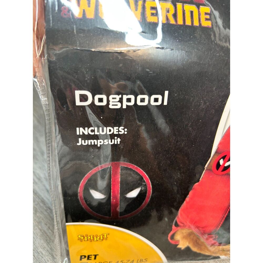 Spirit Halloween Deedpool Dog costume NWOT original packing